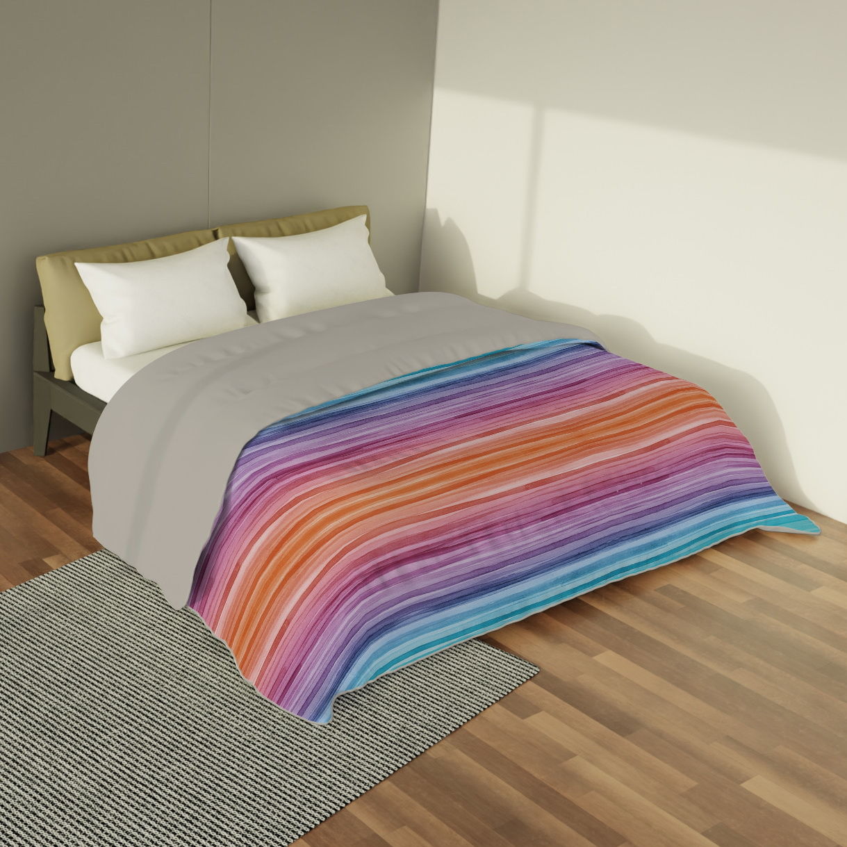 Plumón quilt de invierno Mondo di fantasia rainbow 2 plazas/King